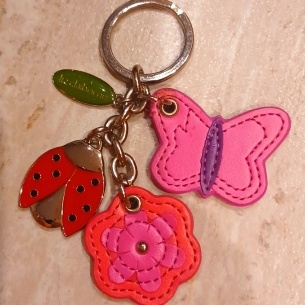 Liz Claiborne Ladybug/Flower/Butterfly Keychain - Picture 2 of 4